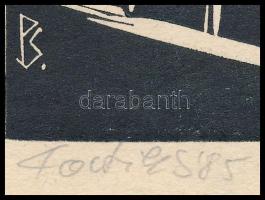 Portik Sándor (1959-), 2 db mű: Both vára (Erdély, Gyergyószentmiklós). Linómetszet, papír, jelzett,...