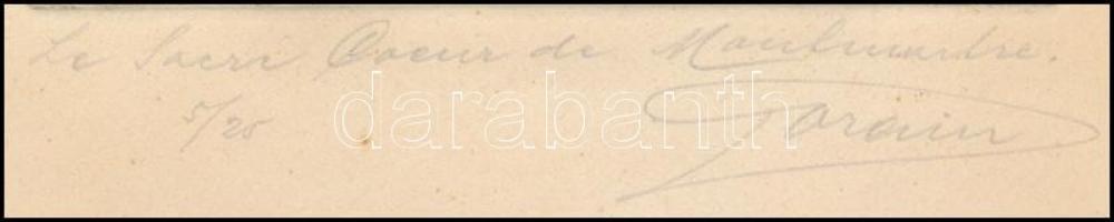 Olvashatatlan jelzéssel: La basilique du Sacré-Coeur de Montmartre, színes rézkarc, papír, 21×15,5 c...