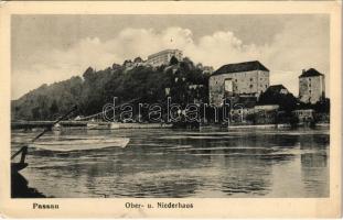 Passau, Ober- u. Niederhaus / castle, river, bridge (EK)