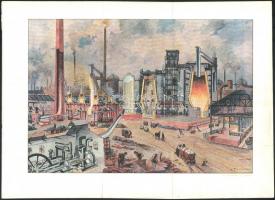 Gyártelepet ábrázoló nyomatok, Athenaeu Rt. nyomásai, A. Dressel jelzéssel a nyomatokon, mössz. 2 db...