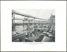 cca 1902 Hidakat ábrázoló régi nyomatok (Erzsébet-híd, Forgóhíd Fiuméban, A Rovini viadukt, stb.), ö...