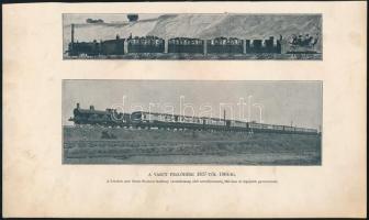 cca 1900 Régi nyomatok, össz. 2 db, vasúti témában, körbevágva, enyhén foltos, lapméret: ca. 16,5×28...