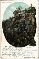 1901 Sachsische Schweiz, Der Brand / mountain, rocks, tourist house (EB)