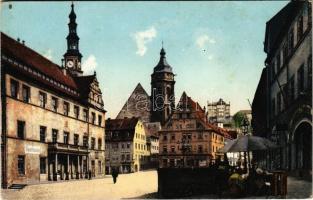 Pirna, Markt, Sparkasse/ market, street view (worn corners)