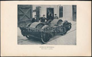 cca 1900 Kocsialváz motorokkal (Ganz és társa Rt. gyárából), nyomat, papír, kivágva, enyhén foltos, 12×18 cm