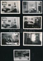 cca 1932-1935 Nagypolgári lakásbelsők, 10 db fotó, 6×9 cm