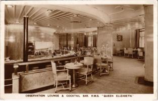 1948 RMS Queen Elizabeth, Observation lounge and cocktail bar, interior (EK)