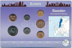 Svédország 1976-2007. 1ö - 1K (7xklf) nem hivatalos forgalmi sor kartonlapon, az érmék és az ország ...