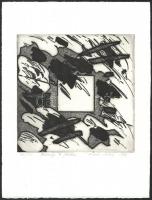 Bowon Chung (?-?): 1986. Kompozíció. Hommage a Pátkay. Szitanyomat, papír, jelzett, számozott (46/50), 33×25 cm