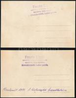 1933 Kecskemét, távlovaglók fogadtatása, 2 db fotólap Fanto Lipót műterméből, pecséttel jelzett, 8,5...