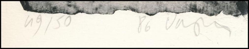 Victor Roman (?-?): 1986. Tasiszta kompozíció. Szitanyomat, papír, jelzett, számozott (46/50), enyhé...