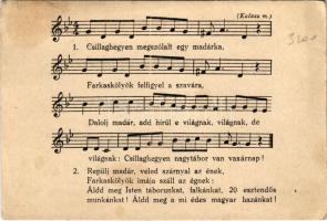 Csillaghegyen megszólalt egy madárka. Csillaghegyi cserkész nagytábor nótája / Hungarian music sheet of a scout camp (EK)