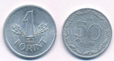 1946. 1Ft Al "Kossuth-címer" + 1953. 50f Al T:2 Adamo F5.1,F6