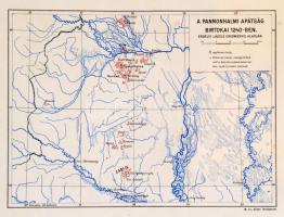 Vegyes térkép tétel, össz. 4 db: A királyi birtok kiterjedése Szent István halálakor, 12,5x17,5 cm, ...