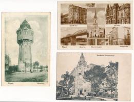 Budapest IV. Újpest, István úti szanatórium, víztorony - 3 db régi képeslap / 3 pre-1945 postcards