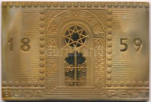 DN Budapest 1859 kétoldalas, a Dohány utcai Zsinagógát ábrázoló Br plakett (40x60mm) T:1 (eredetileg PP)