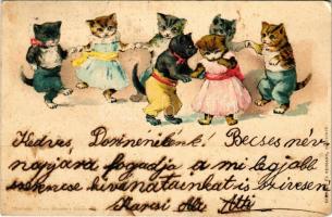 1900 Cat dance. Theo. Stroefers Kunstverlag. litho (fl)