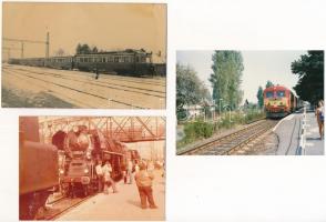 8 db MODERN motívum képeslap és fotó: vonatok, gőzmozdonyok, vasút / 8 modern motive postcards and photos: trains, locomotives, railway