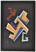 Frank Magda (1914-1997): Geometrikus kompozíció. Szitanyomat, papír, jelzett, számozott 50x35 cm