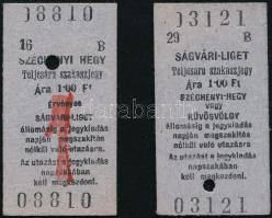 1960 Úttörővasút jegyek, 2 db