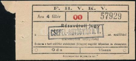 cca 1950-1960 FHVKV részvételi jegy, Csepel-Autógyár N.V.