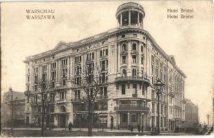 1916 Warszawa, Warschau, Warsaw; Hotel Bristol, shops (crease)