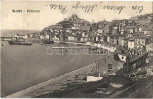 Ancona, Panorama / general view, port, sailing vessels. Fototipia Alterocca 1927 (EK)
