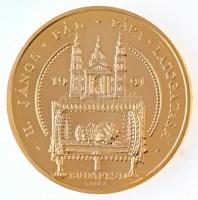 Bognár György (1944-) 1991. "II, János Pál pápa látogatása - Debrecen" aranyozott Br emlék...