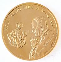 Bognár György (1944-) / Lebó Ferenc (1960-) 1991. II. János Pál pápa látogatása - Budapest aranyozott fém emlékérem (65mm) T:1 (eredetileg PP)