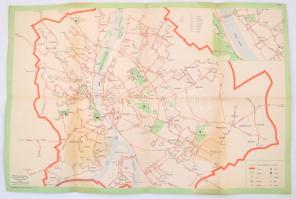 1962 A Fővárosi Autóbuszüzem vonalhálózati térképe, Kartográfiai Vállalat, 32×48 cm