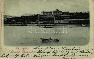 1898 Budapest I. Királyi várpalota, gőzhajók. D. Halberstadt (EK)
