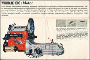 cca 1960-1970 Wartburg 1000 autó képes prospektusa