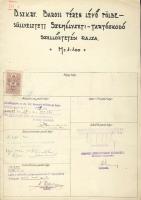 1942 Baross téri BSZKRT létesítmény okmánybélyeges tervrajza jóváhagyó pecsétekkel