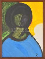 Aknay jelzéssel: Angyal. Olaj, papír, üvegezett fa keretben, 40x30 cm