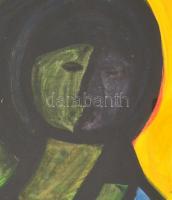 Aknay jelzéssel: Angyal. Olaj, papír, üvegezett fa keretben, 40x30 cm