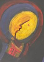 Aknay jelzéssel: Ikon. Olaj, papír, üvegezett fa keretben, 40x30 cm