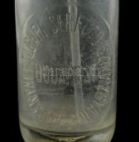 cca 1930 Kőbányai Polgári Serfőző Szikvizgyára - Budapest régi szódásüveg, feliratos fejjel, csorbák...
