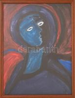 Aknay jelzéssel: Angyali portré. Olaj, papír, üvegezett fa keretben, 40x30 cm