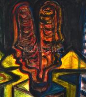 El Kazovszkij jelzéssel: Kompozíció, olaj, farost, keretben. 80x60 cm