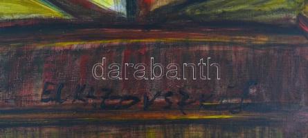 El Kazovszkij jelzéssel: Kompozíció, olaj, farost, keretben. 80x60 cm