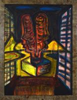 El Kazovszkij jelzéssel: Kompozíció, olaj, farost, keretben. 80x60 cm