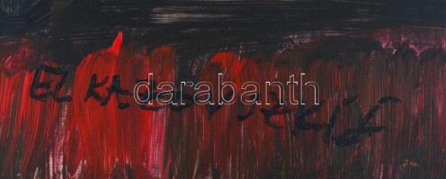 El Kazovszkij jelzéssel: Vörös-kék kompozíció, olaj, farost, keretben. 50x40 cm