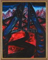 El Kazovszkij jelzéssel: Táj, olaj, farost, keretben. 50x40 cm