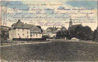 Toszek, Tost; Blick auf das Kloster, Gartenansicht / church. Verlag Otto Andres (Rb)