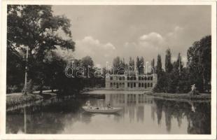 1941 Kolozsvár, Cluj; Rákóczi kerti tó, evezős csónak / lake, rowing boat