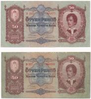 1932. 50P (2x) T:III egyik szép papírral Adamo P14