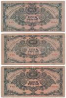1945. 1000P (3x) "MNB" bélyeggel, egyik "Budapesti Éremgyűjtők Egyesülete" körpe...
