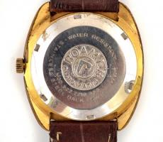 Roamer Searock automata karóra, kissé kopottas bőr szíjjal, működik, üveglapja sérült