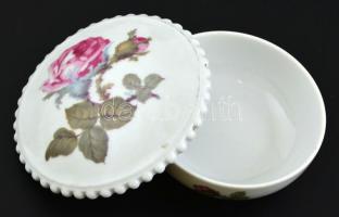Rosenthal rózsás bonbonniere. Matricás, jelzett, hibátlan. d: 14 cm