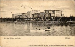 1904 Siófok, Sió és Hullám szálloda, csónak. Ellinger Ede fényképész kiadása (EK)